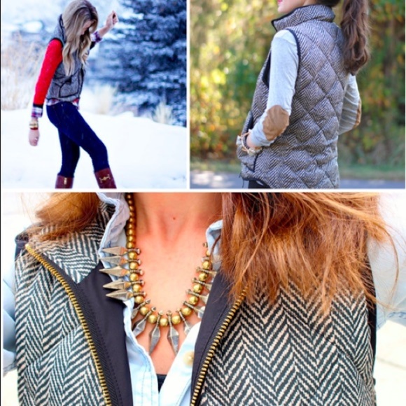 THE J. Crew Excursion Quilted Herringbone Quilted Vest 02533 Fall Layering Chic - Picture 3 of 12